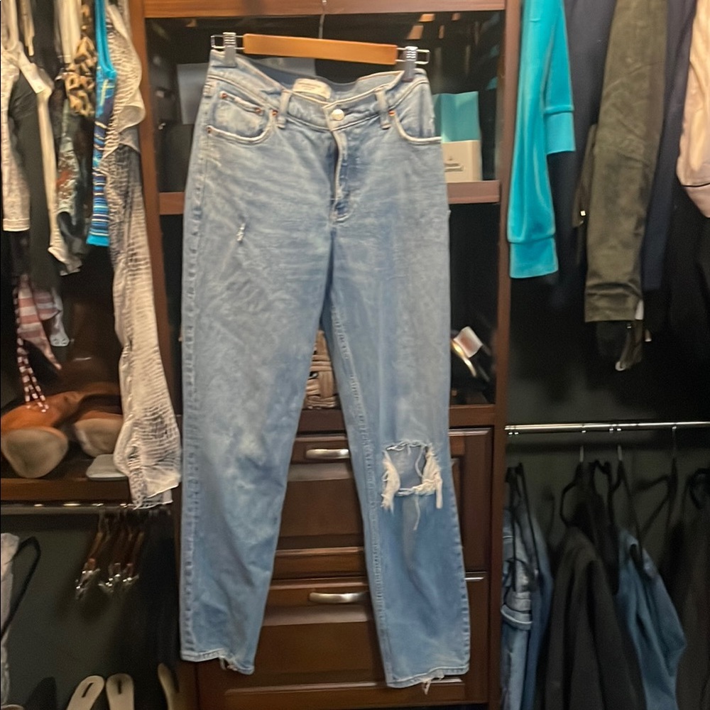 Women's Blue Distressed Jeans
